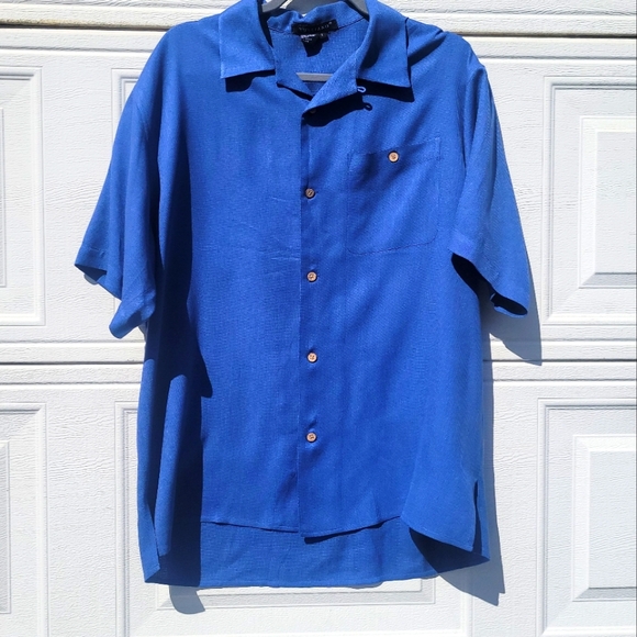 tulliano Other - Men's Blue 100% Silk Short Sleeve Shirt